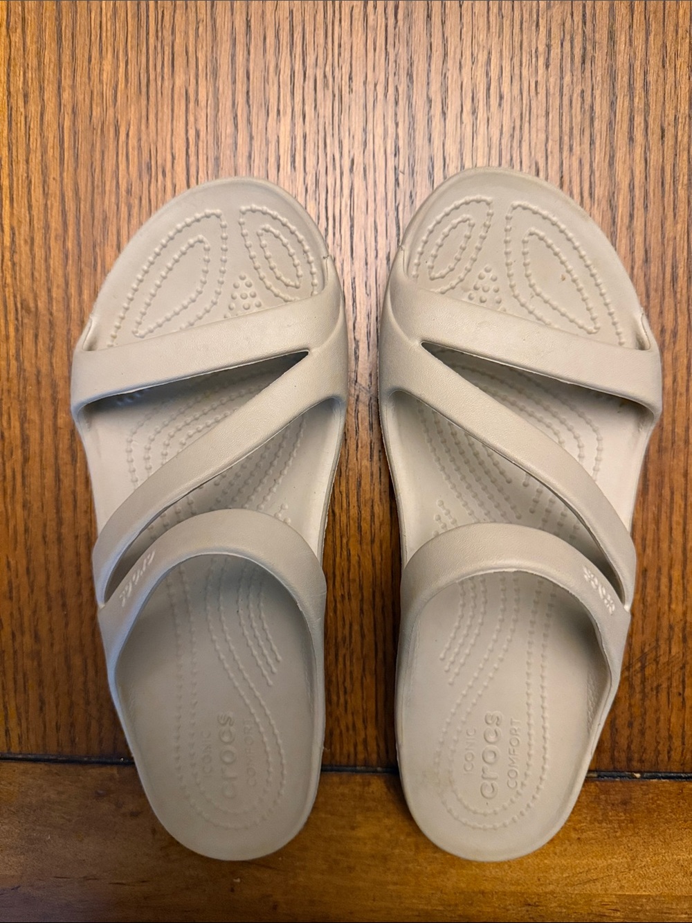 CROCS Women's Neutral Taupe Slip-On Sandals excellent price and condition🎊